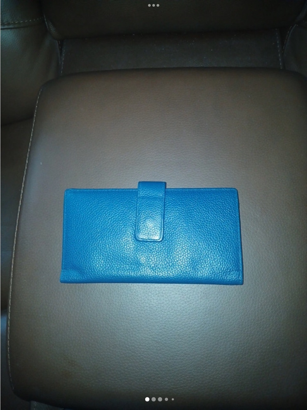 Relativity Blue Pebbled Leather Clutch Wallet.Genuine Leather.